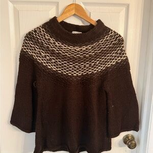 Garnet Hill Brown Knit Sweater Size XS